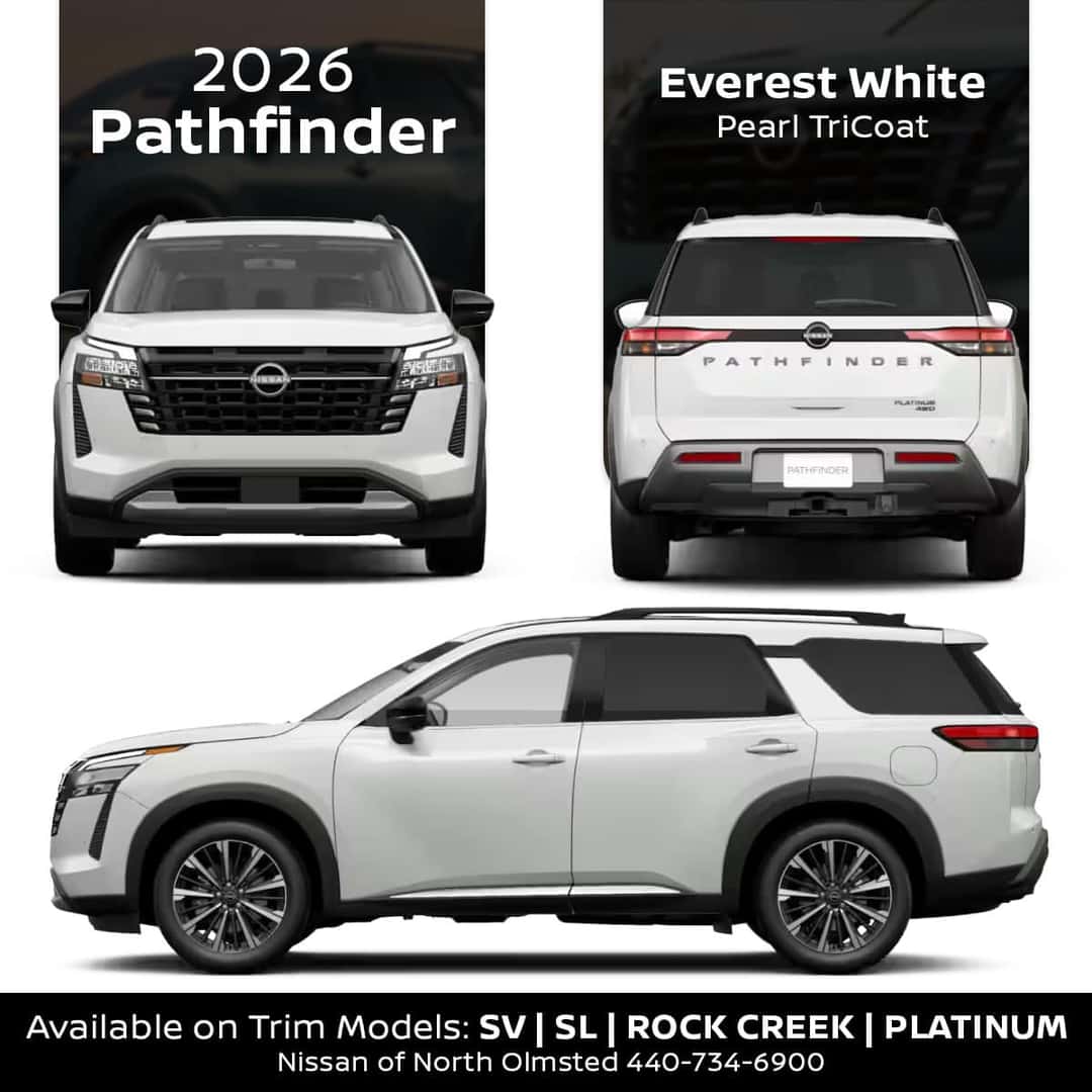 2026 Nissan Pathfinder Everest White Pearl TriCoat Exterior Color