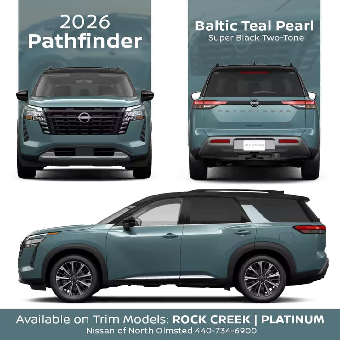 2026 Nissan Pathfinder Two-Tone Baltic Teal Pearl with Black Roof Exterior Color