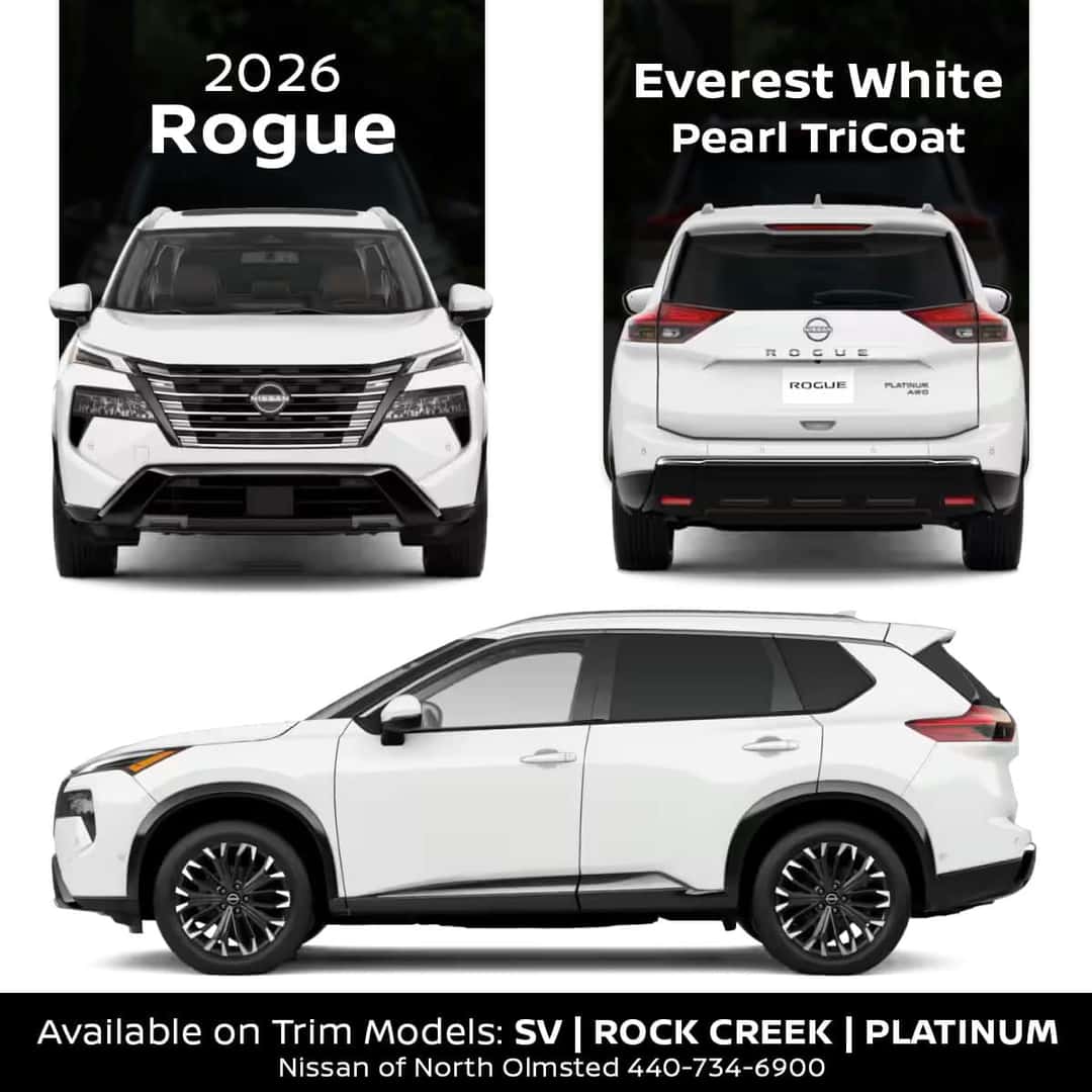 Everest White 2026 Nissan Rogue Exterior Color | Nissan of North