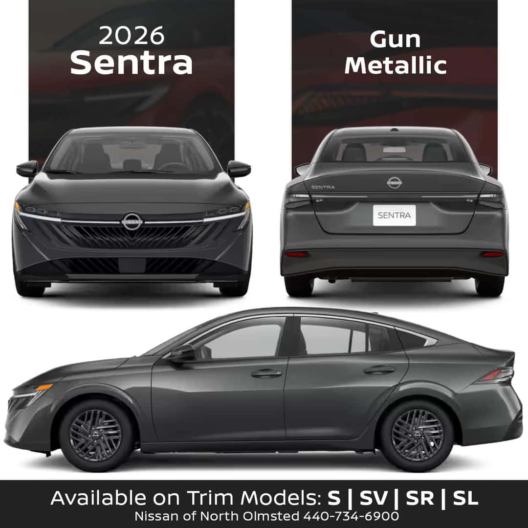 Gun Metallic Gray exterior color 2026 Nissan Sentra for sale near Cleveland Ohio