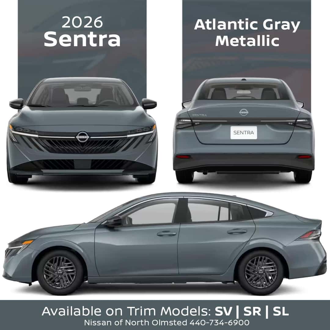 Atlantic Gray Metallic exterior color 2026 Nissan Sentra for sale near Cleveland Ohio