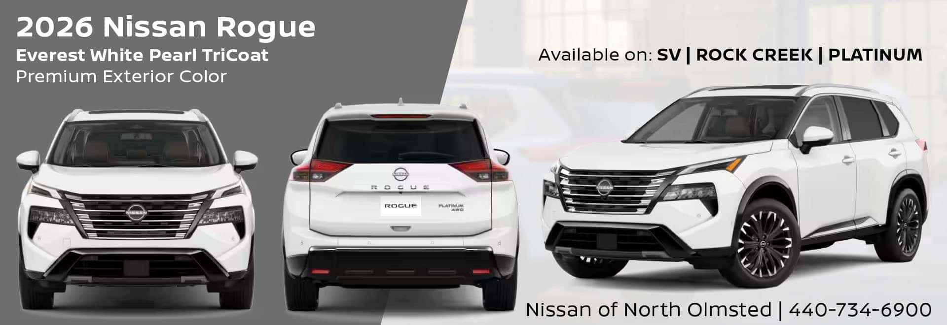 Everest White 2026 Nissan Rogue Exterior Color Cleveland Ohio
