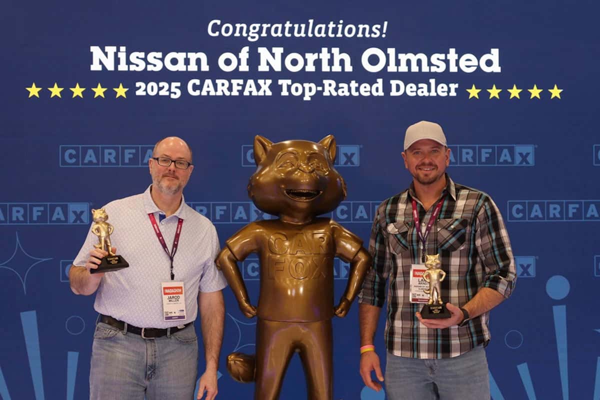 2025 Carfax Top-Rated Dealer Award Presentation for Nissan of North Olmsted in Cleveland, Ohio