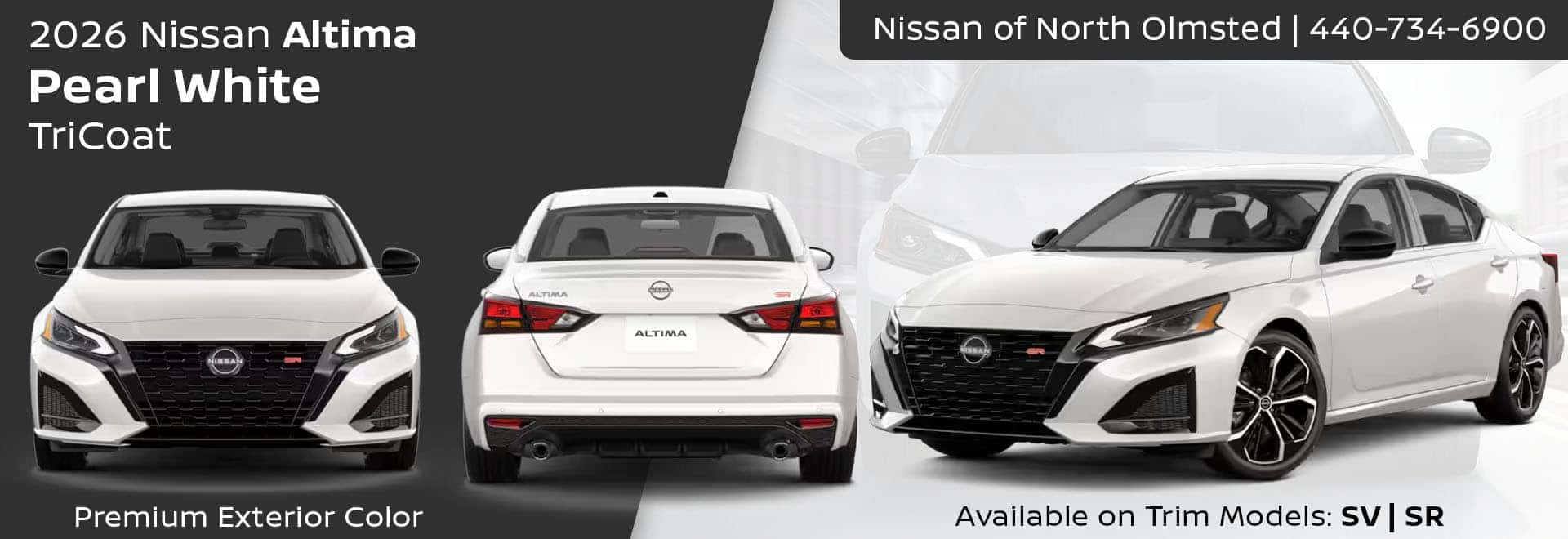 2026 Nissan Altima Pearl White TriCoat premium exterior color Cleveland, Ohio