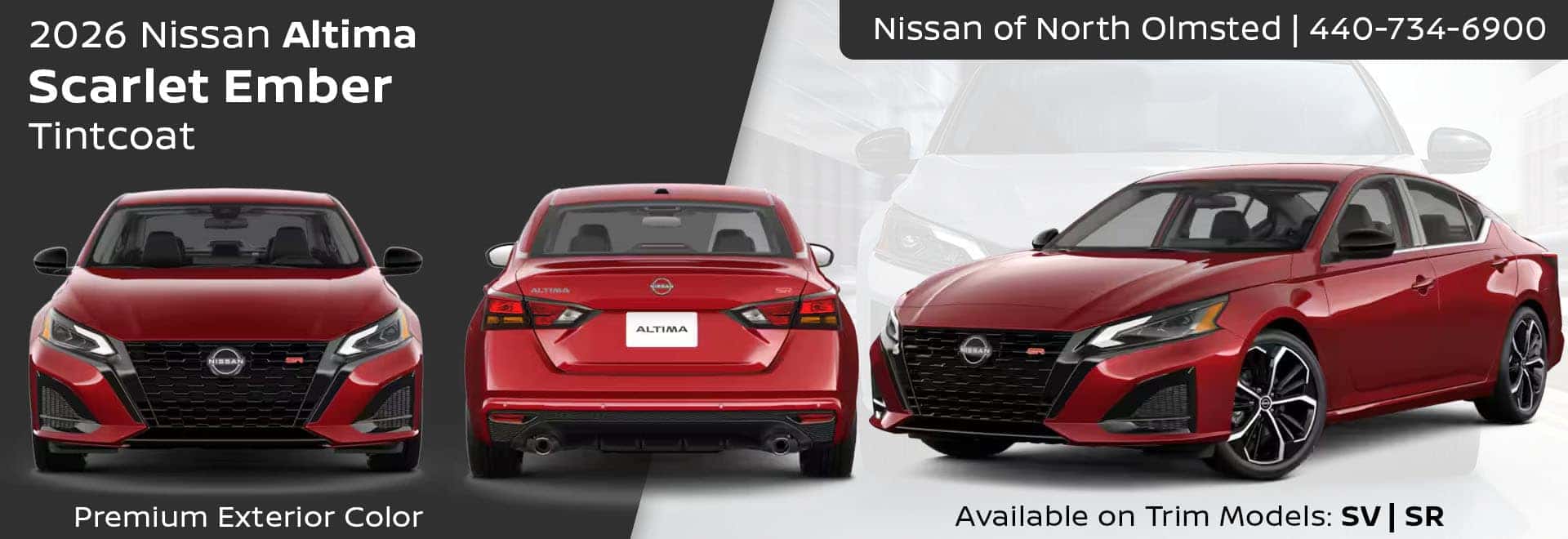 2026 Nissan Altima Scarlet Ember Tintcoat red exterior color Cleveland, Ohio