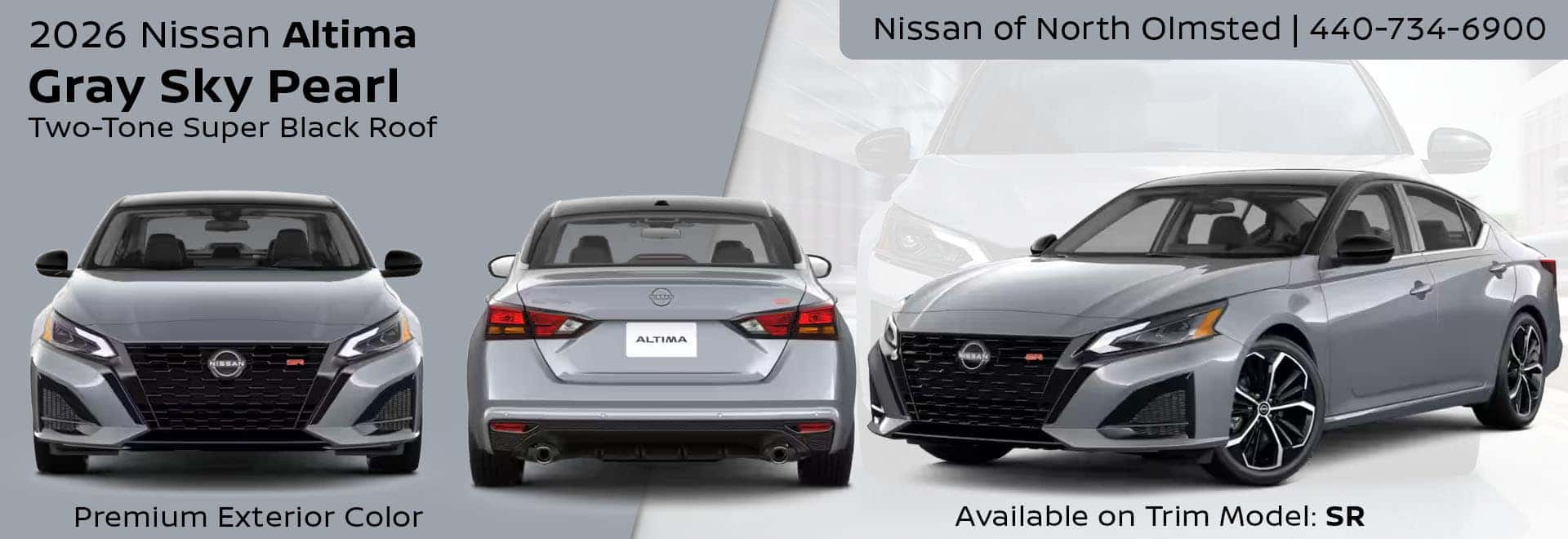 2026 Nissan Altima Two-Tone Gray Sky Pearl premium exterior color with black roof Cleveland, Ohio