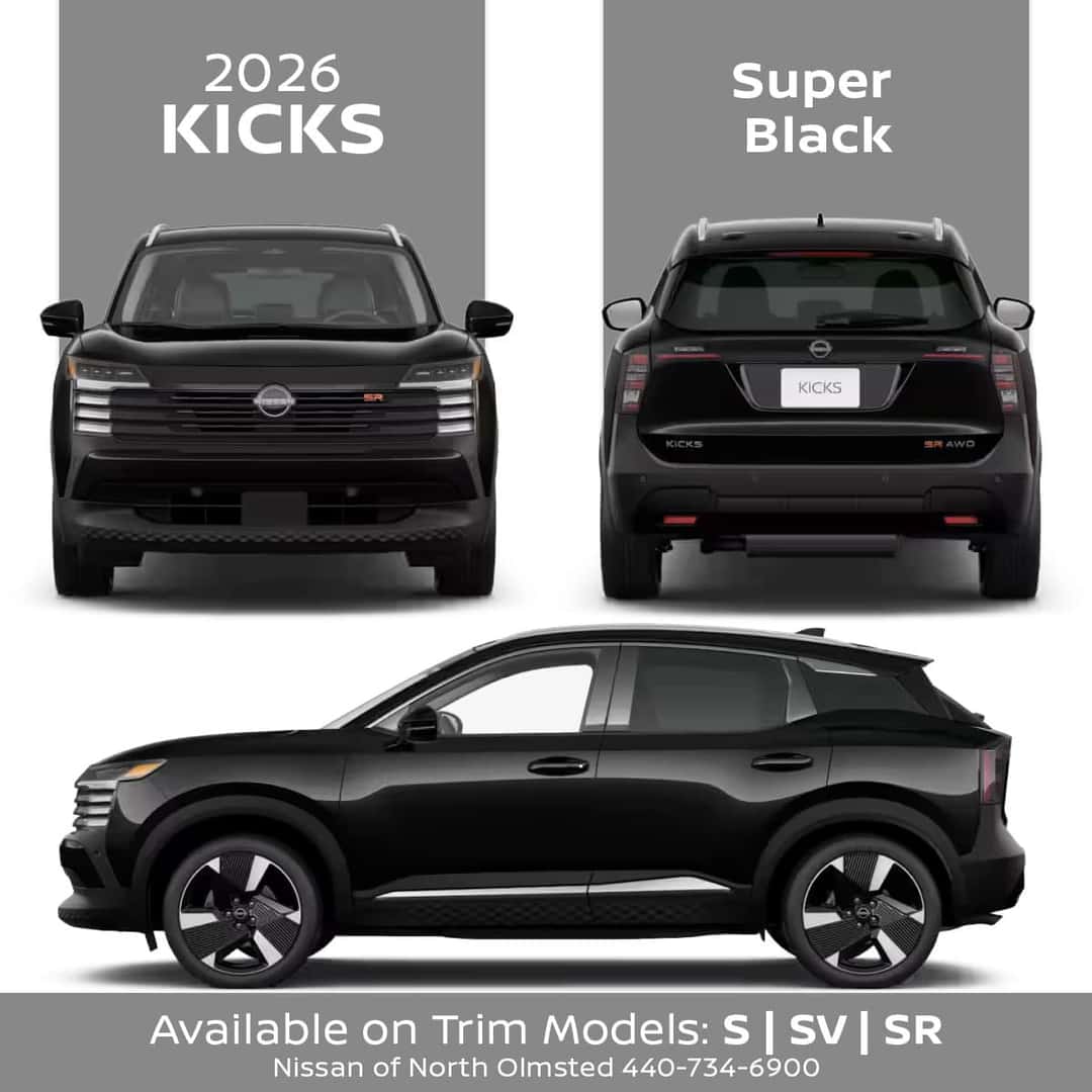 2026 Nissan Kicks Super Black exterior color in Cleveland Ohio