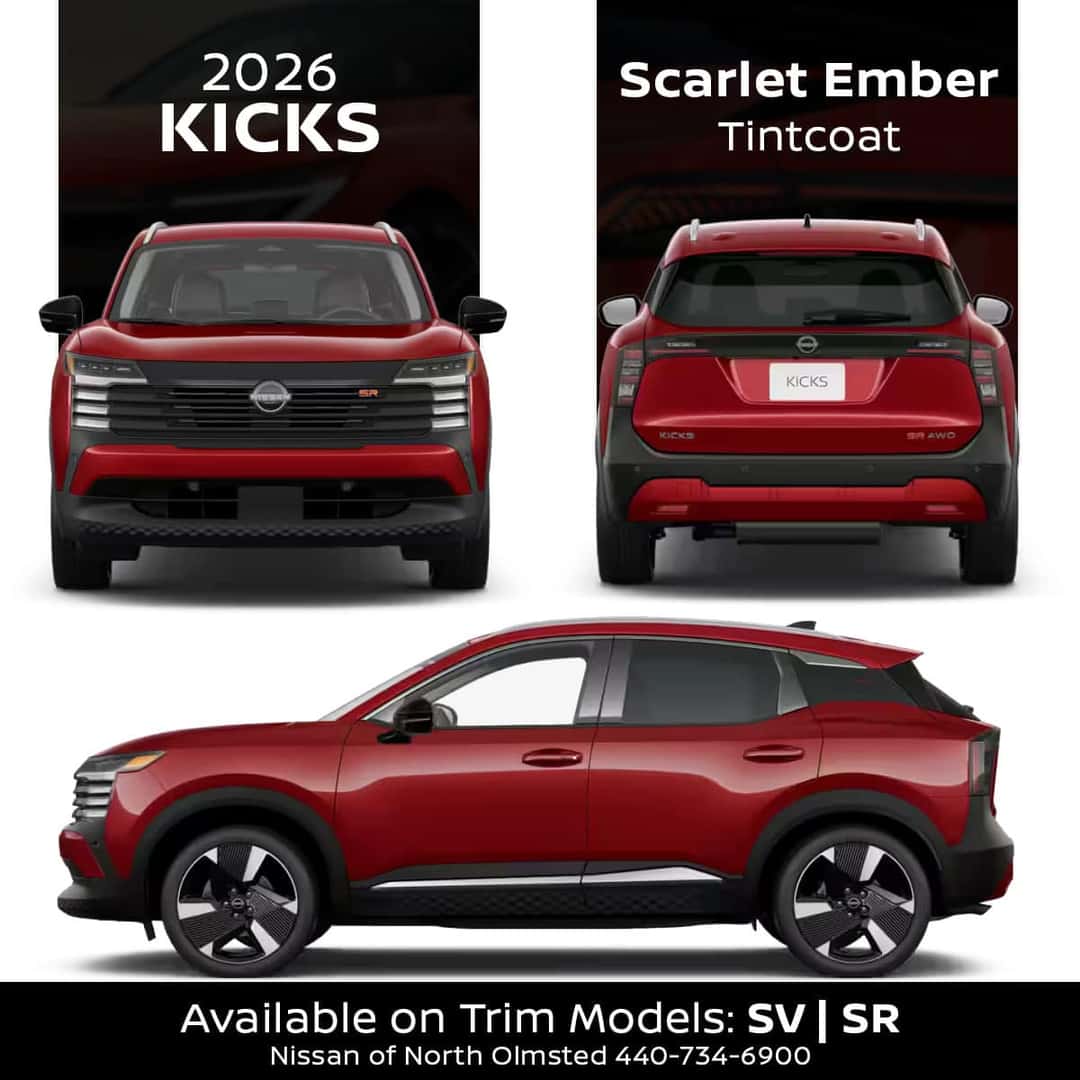 2026 Nissan Kicks Scarlet Ember Tintcoat exterior color in Cleveland Ohio