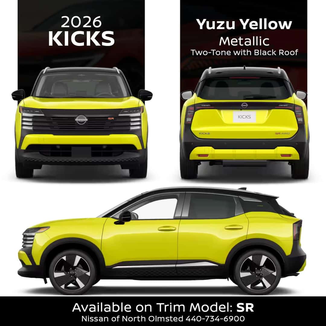 2026 Nissan Kicks Two-Tone Yuzu Yellow exterior color in Cleveland Ohio
