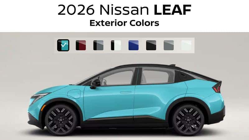 2026 Nissan LEAF exterior colors and modern finish options near Cleveland, OH