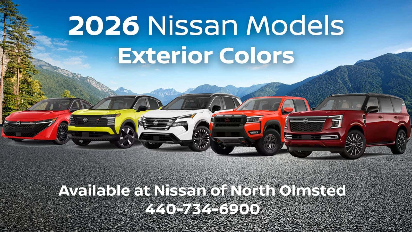 2026 Nissan exterior colors lineup in Cleveland Ohio at Nissan of North Olmsted