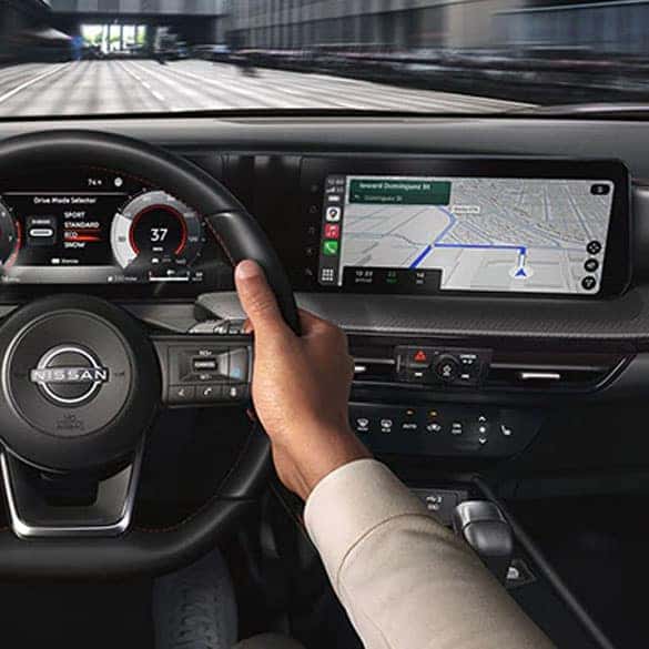 Nissan Google built-in infotainment display with navigation and apps