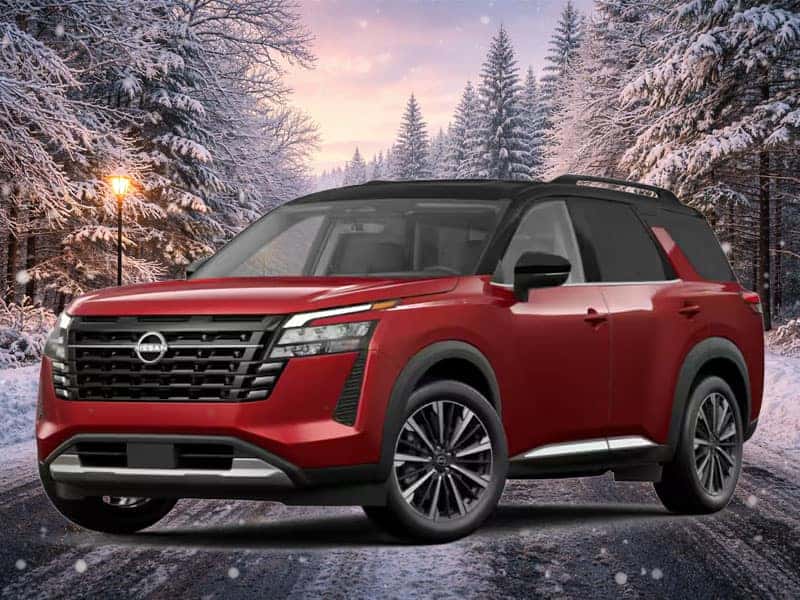 Nissan Pathfinder in snow Cleveland Ohio