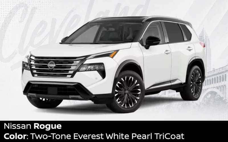 Nissan Rogue white exterior Cleveland, Ohio