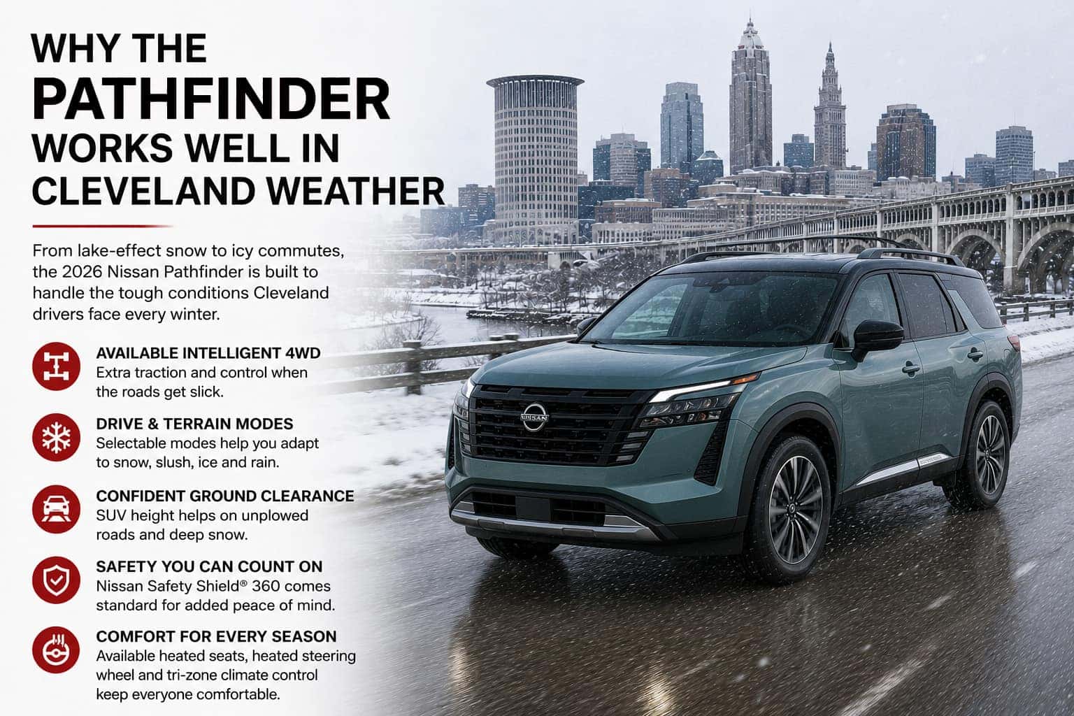 Why the 2026 Nissan Pathfinder works well in Cleveland Ohio weather