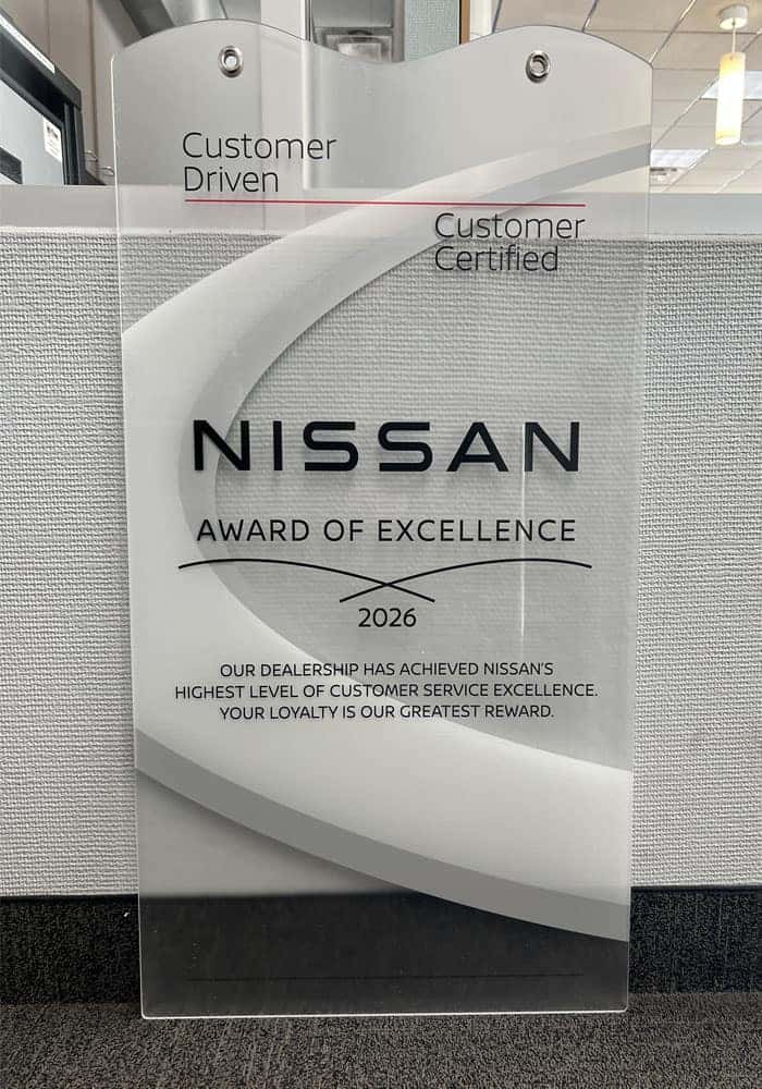 2026 Nissan Award of Excellence at Nissan of North Olmsted Near Cleveland Ohio