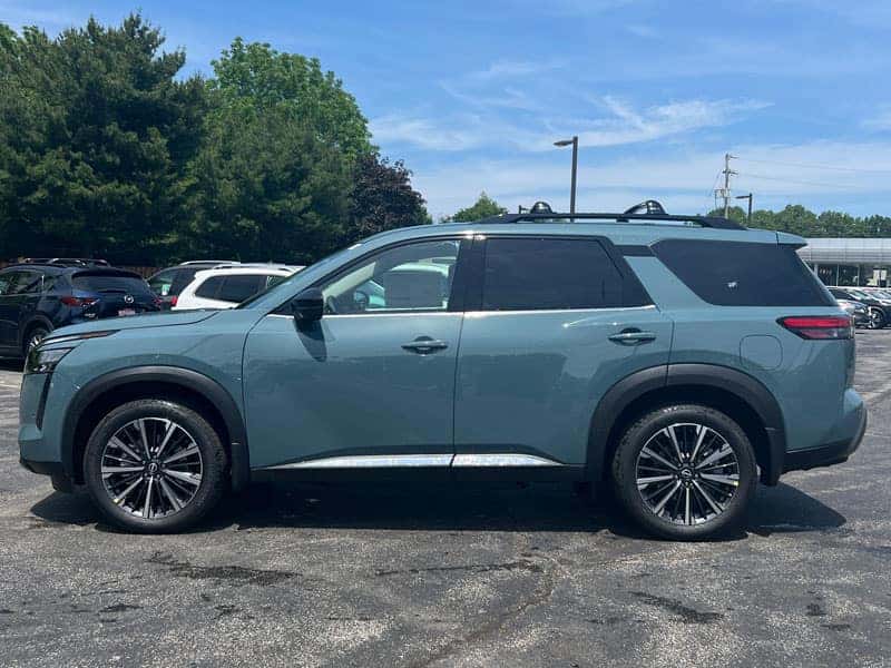 2026 Nissan Pathfinder Baltic Teal Pearl side view Cleveland Ohio