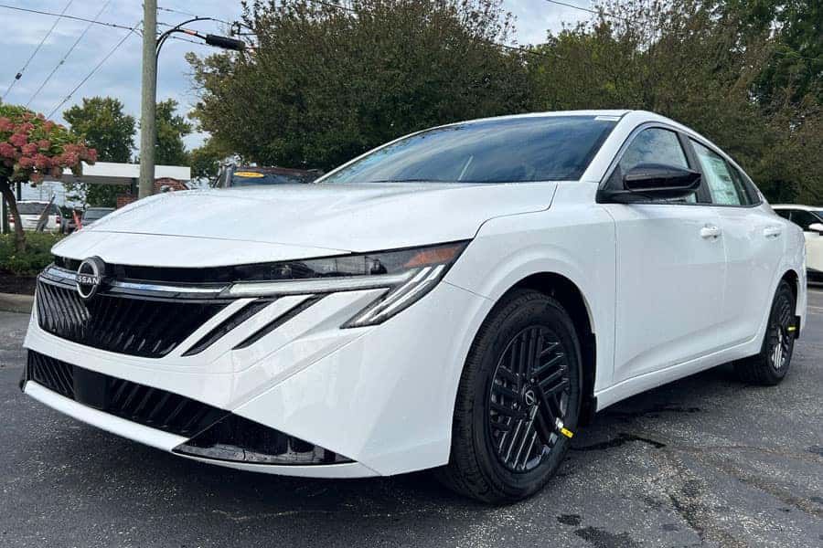 White 2027 Nissan Sentra Fresh Powder exterior near Cleveland Ohio