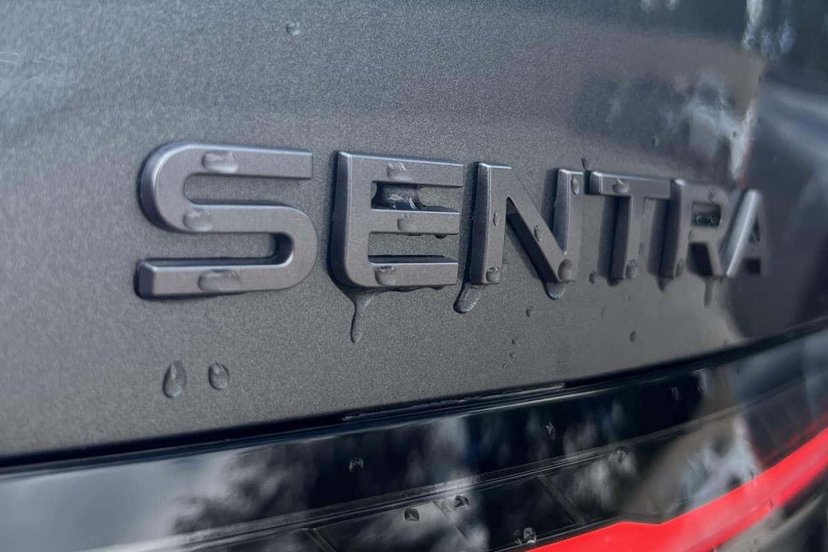 Close-up of the 2027 Nissan Sentra Gun Metallic exterior color