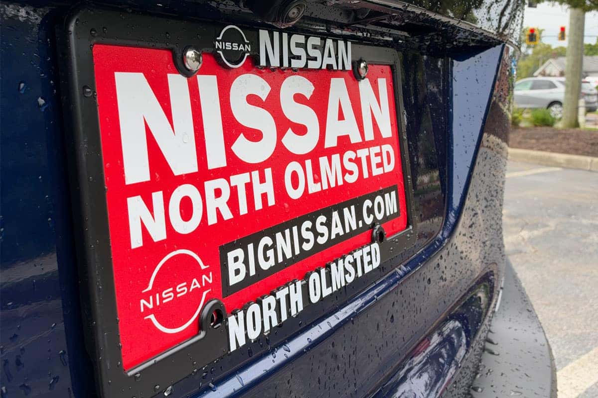 Rear exterior detail of a 2027 Nissan Kicks in Deep Blue Pearl near Cleveland, Ohio