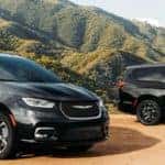 black chrysler pacificas in mountains