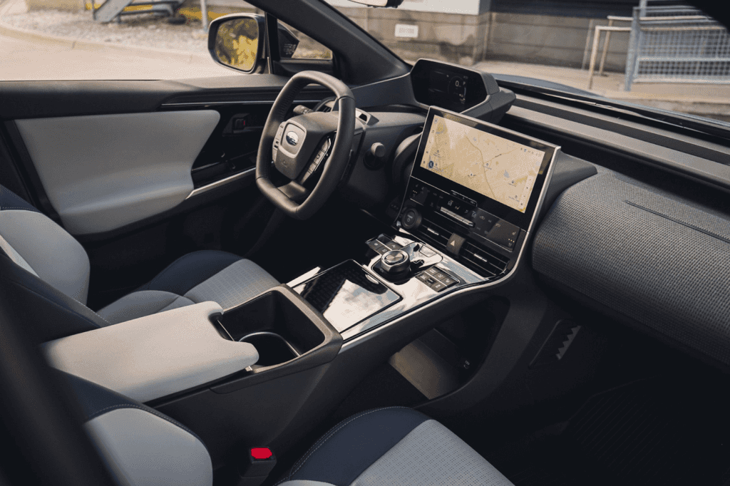 The front seat of the 2025 Subaru Solterra