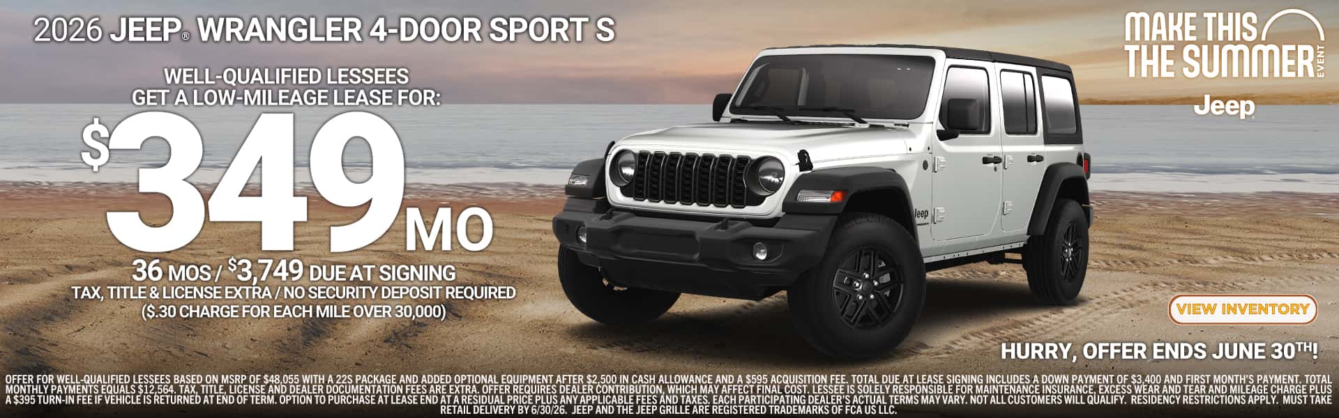 New Jeep Wrangler Lease Special