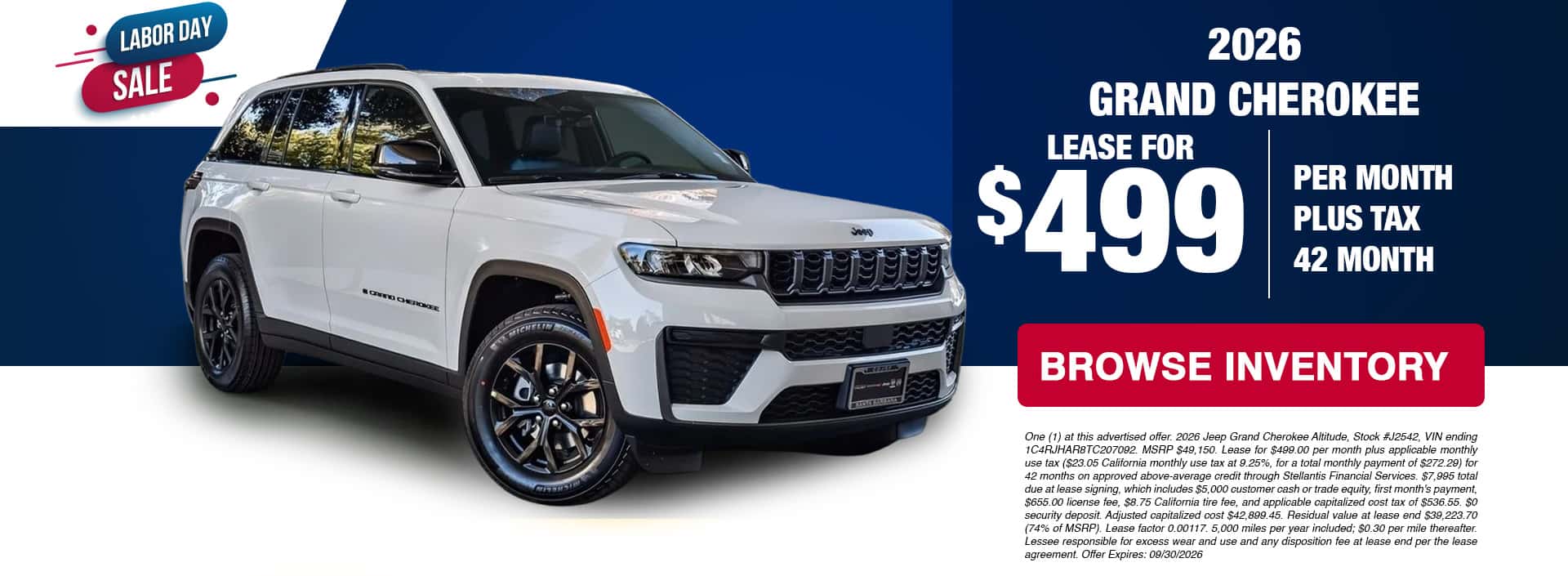 New Jeep Grand Cherokee lease