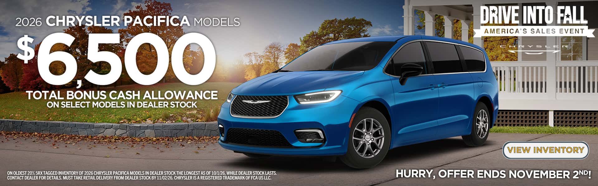 Chrysler Pacifica lease special