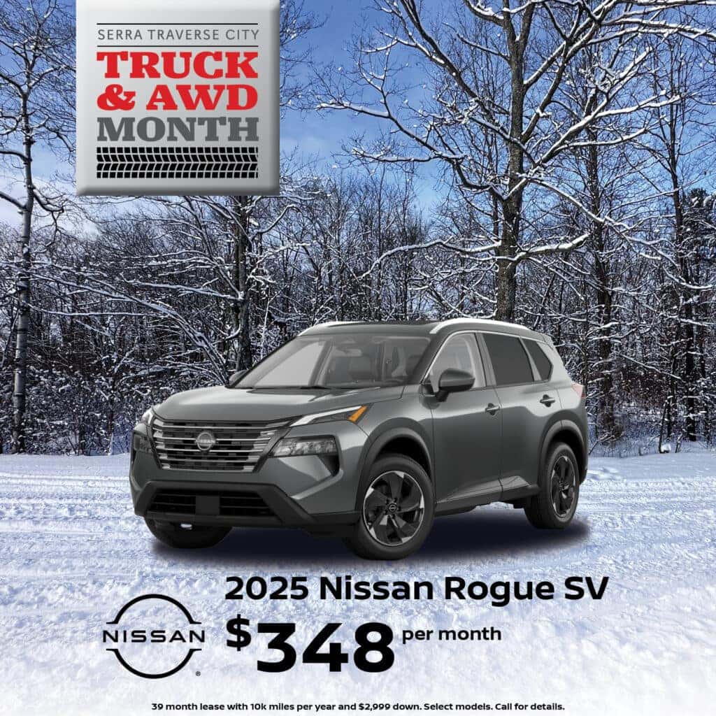 2025 Nissan Rogue SV AWD, $348 per month, Nissan Truck and AWD Month