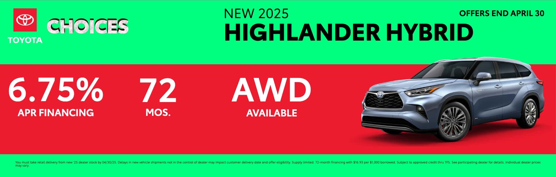 TCAA&#8212;Toyota&#8212;Exported_NEW-2025_Blue_Highlander-Hybrid_April_1920x614