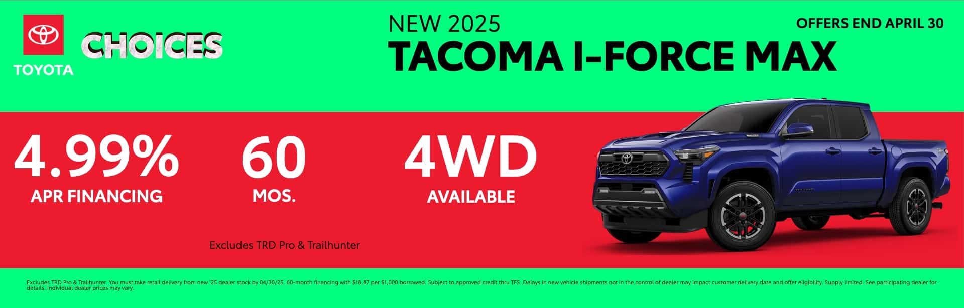 TCAA&#8212;Toyota&#8212;Exported_NEW-2025_Blue_Tacoma-i-FORCE-MAX_April_1920x614
