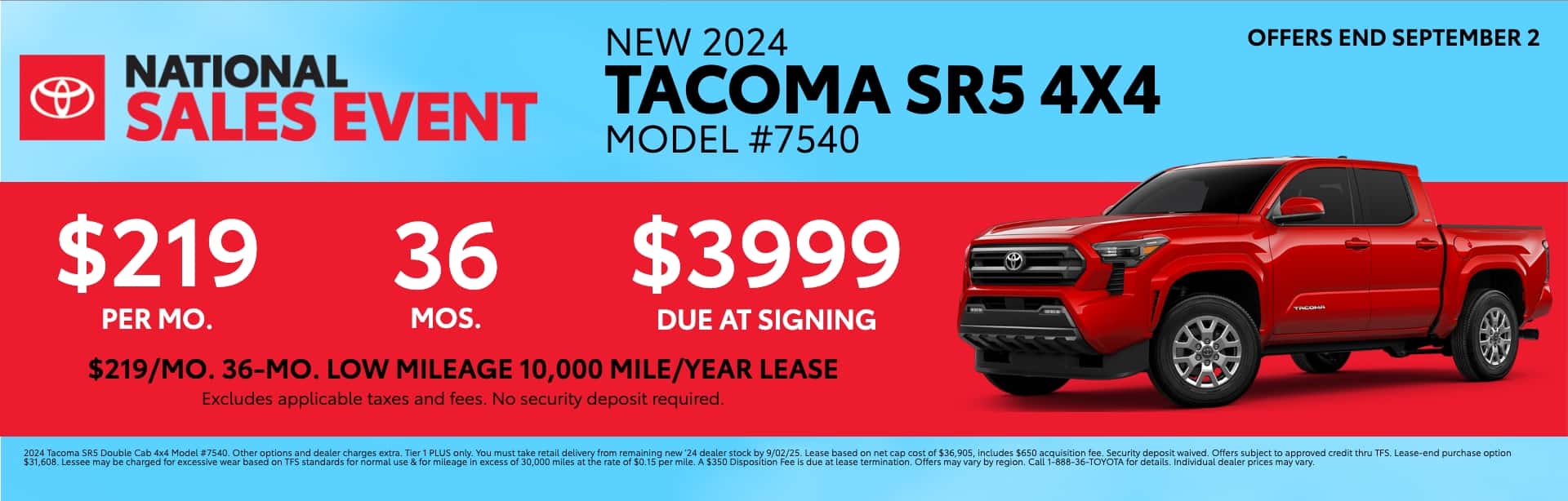 TCAA&#8212;Toyota&#8212;Exported_NEW-2024_Red_Tacoma-SR5-4X4_May_1920x614