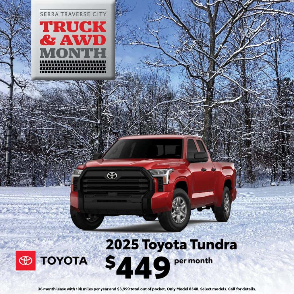 2025 Toyota Tundra, $449 per month, Toyota Truck and AWD Month