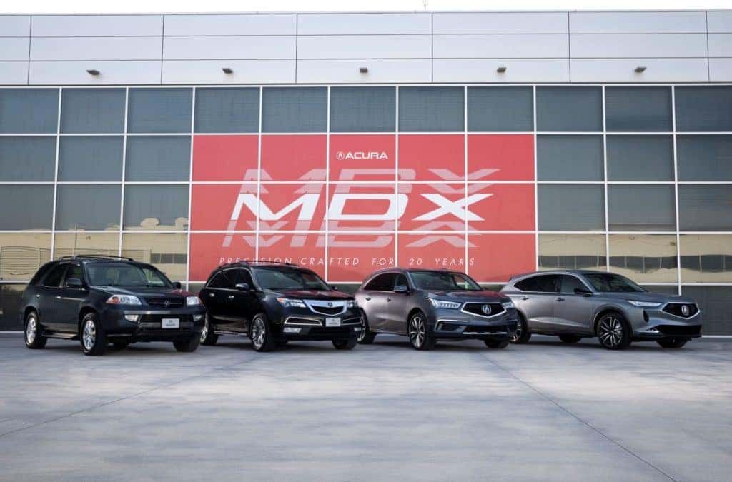 Four generations of the Acura MDX