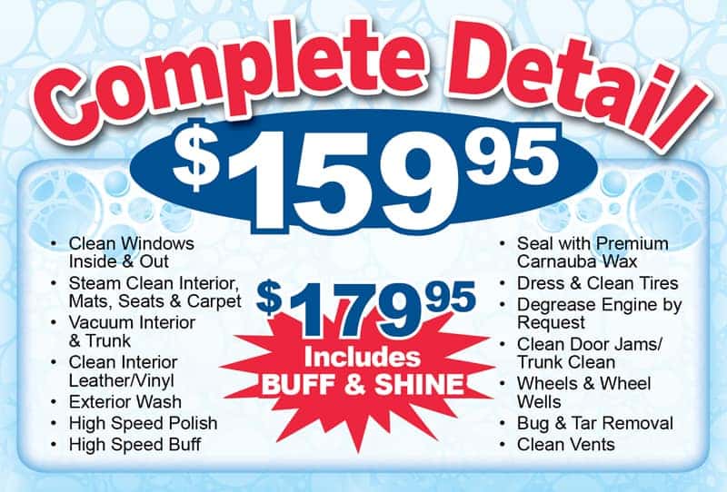 Get a complete Detail at Smail Auto Wash