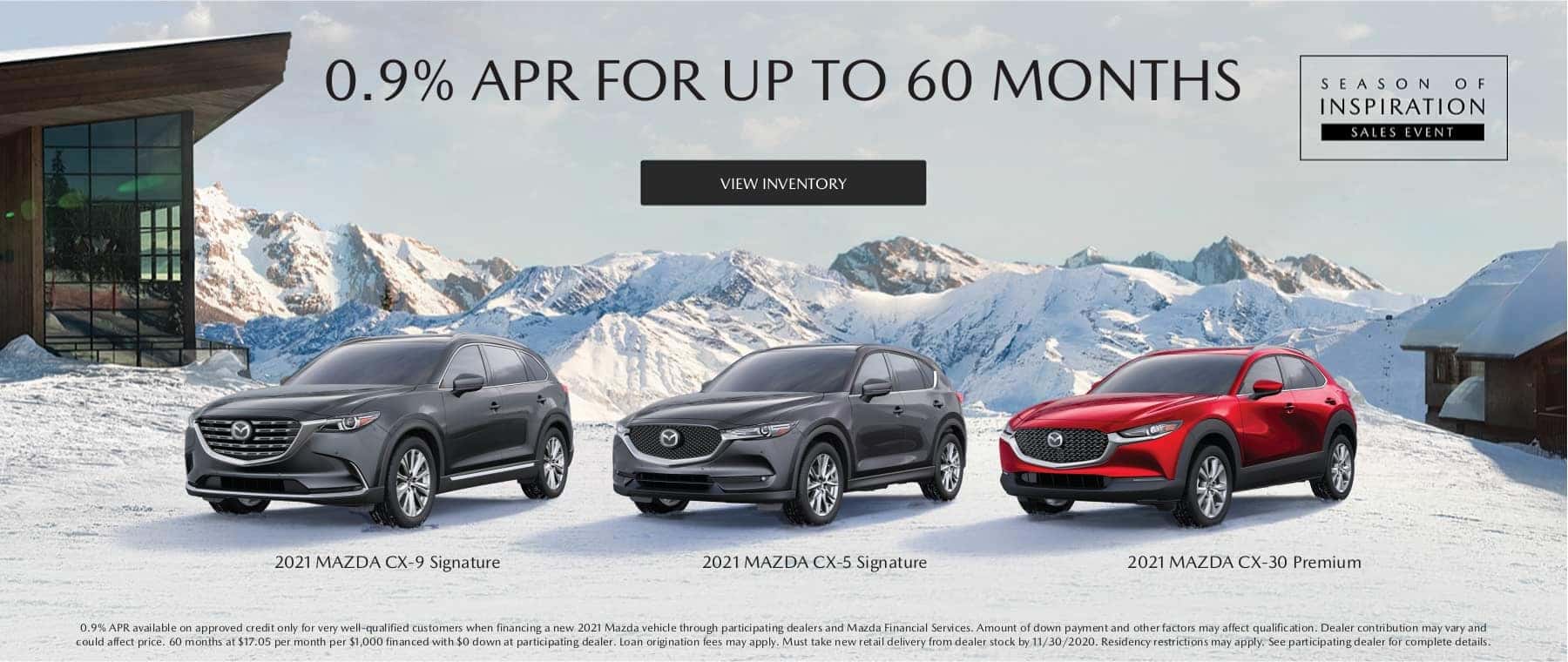 0.9% APR For up to 60 Months on Select Mazda Vehicles at Smail Mazda