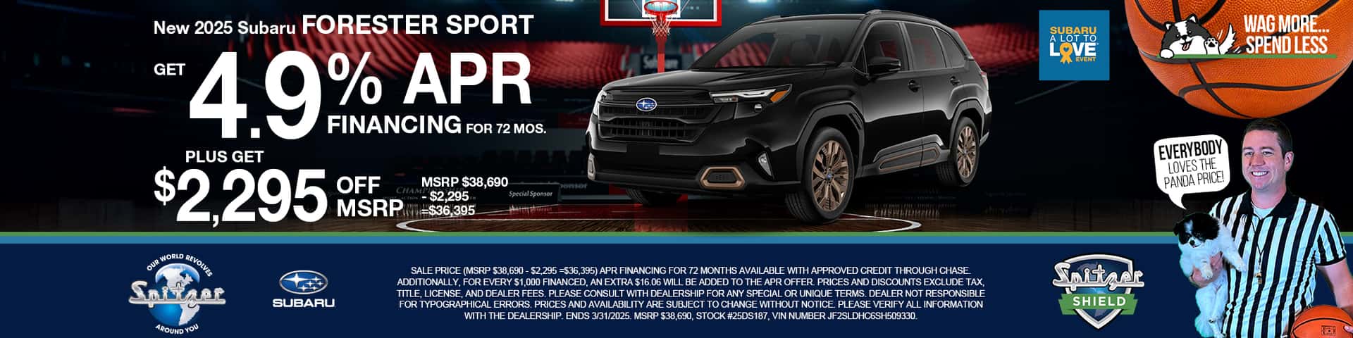03.2025_Carrera_Get 4.9% APR Financing and $2,295 off MSRP on New 2025 Subaru Forester Sport Models!