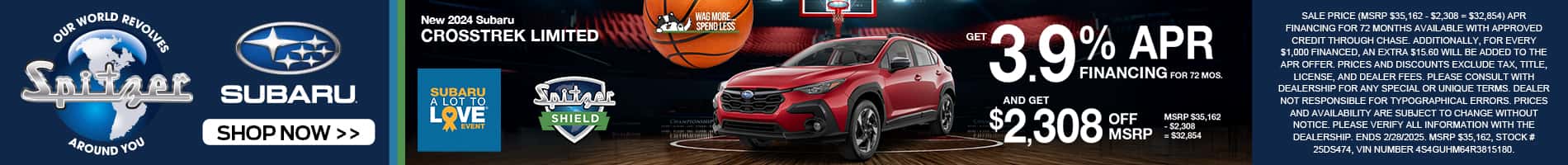 03.2025_Carrera_Carrera_Get 3.9% APR Financing for 72 Months and $2,308 off MSRP on New 2024 Subaru Crosstrek Limited Models
