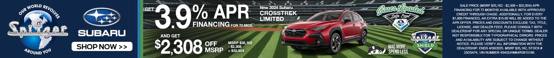 04.2025_Carrera_Get 3.9% APR Financing for 72 Months on New 2024 Subaru Crosstrek Limited Models!