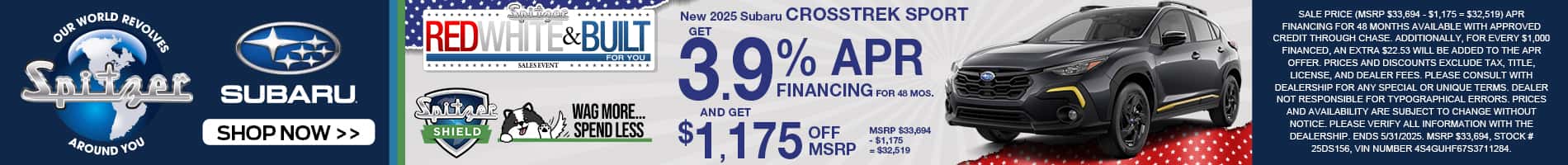 05.2025_Carrera_Get 3.9% APR Financing on New 2025 Subaru Crosstrek Sport Models!