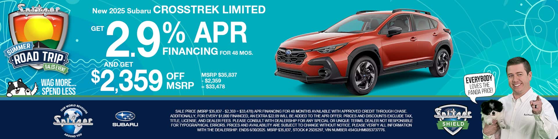 06.2025_Carrera_Get 2.9% APR Financing on New 2025 Subaru Crosstrek Limited Models!