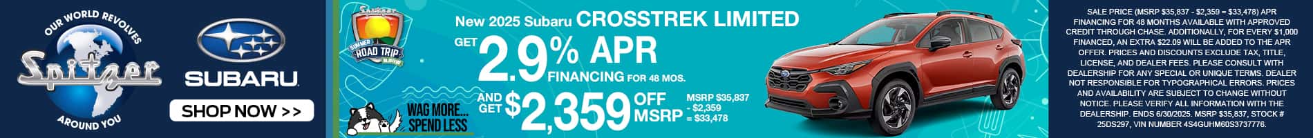 06.2025_Carrera_Get 2.9% APR Financing on New 2025 Subaru Crosstrek Limited Models!