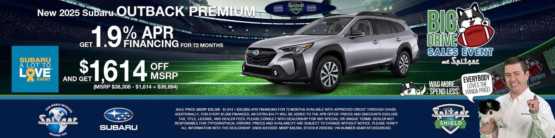 08.2025_Carrera_Get 1.9% APR Financing AND $1.6k off MSRP on New 2025 Subaru Outback Premium Models!