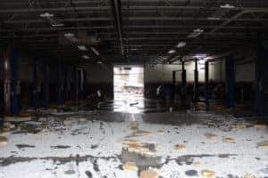 Storm damage at our Buick GMC service department in 2017.