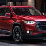 red Chevrolet traverse