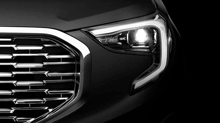 2021 GMC Terrain Denali Grille / Grill and LED Headlamp with C-Shaped Lighting; Direct Front; Black/White