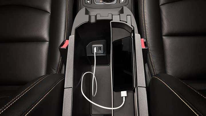 2021 GMC Terrain SLT Front Center Storage Bin / Console Featuring USB Data Ports with Smartphone Connected