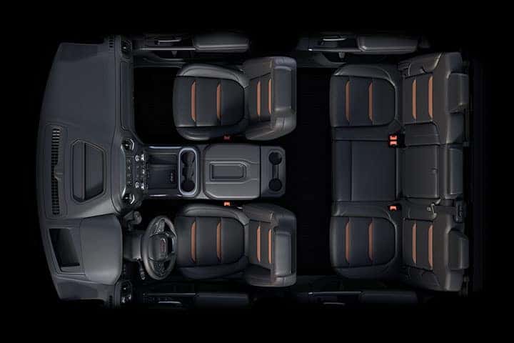 2021 GMC Sierra 1500 AT4 Crew Cab with (CWM) Technology Package; Full Interior with Jet Black Perforated Leather-Appointed Seating with Kalahari Accents