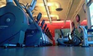 picture of cycle machines from the floor of a gym